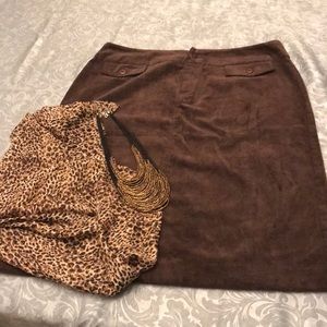 GUC Haggar Brown velour skirt